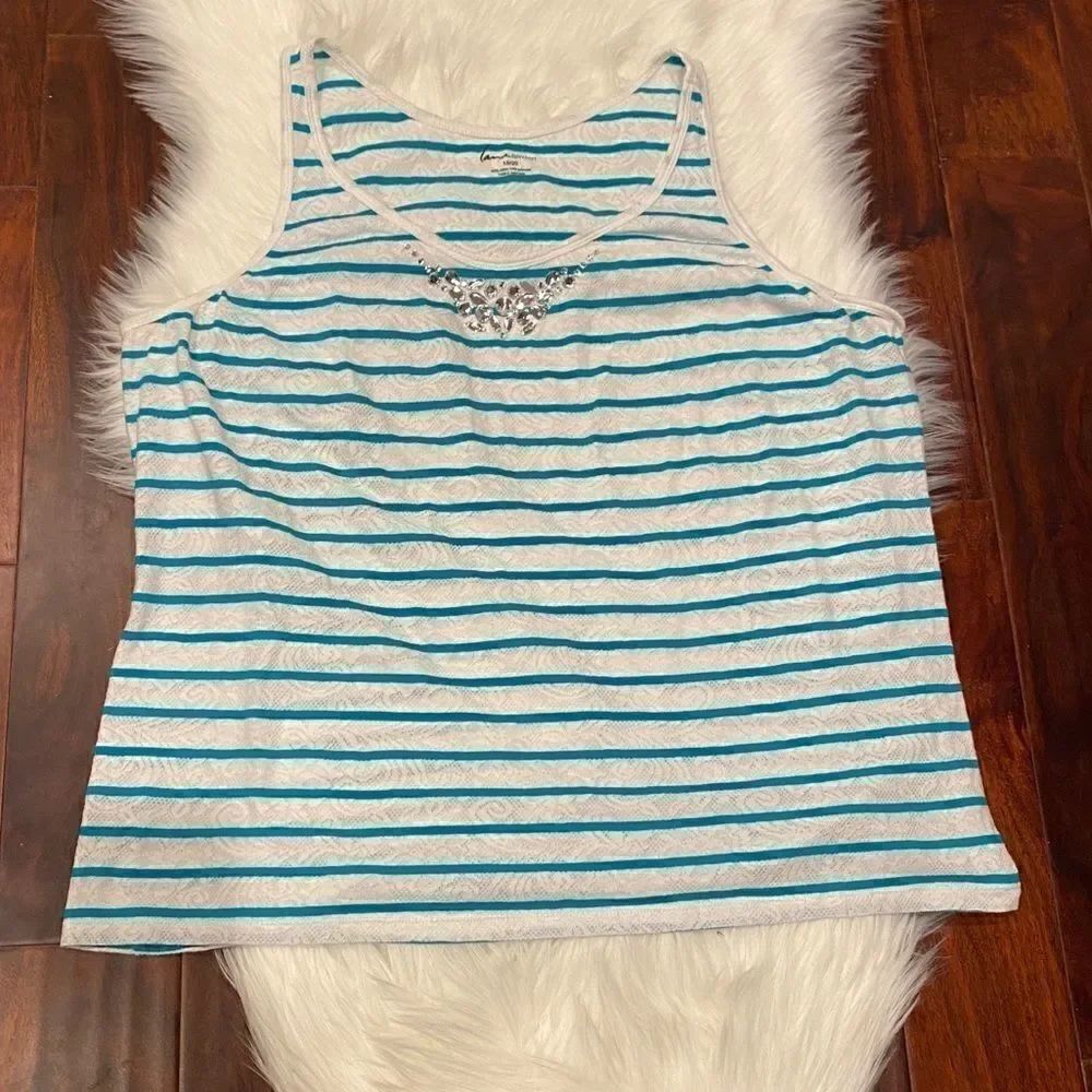 Lane Bryant Stripe Lacey Tank Top Size 18/20